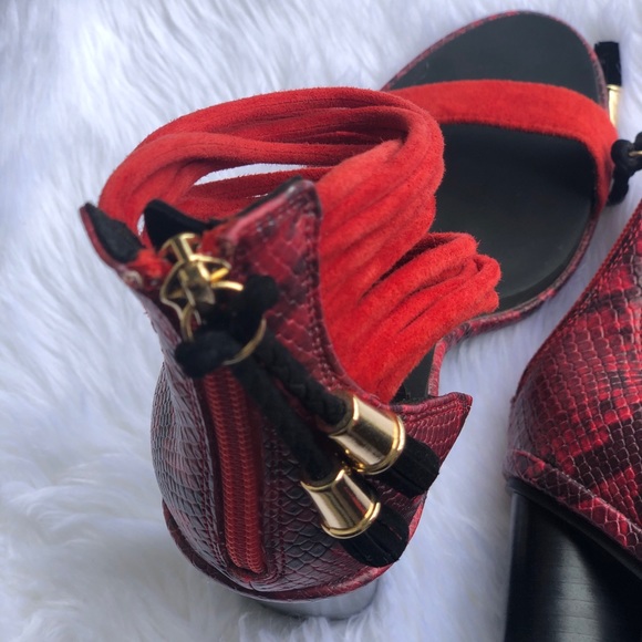 Aldo Red and snake print heels - Picture 3 of 4